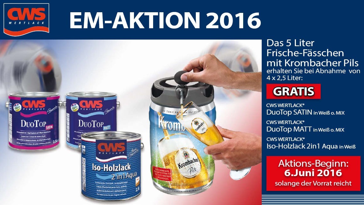 Binkele Grosshand Gemmingen - CWS EM-Aktion 2016: Korbmacher Bierfässchen GRATIS!